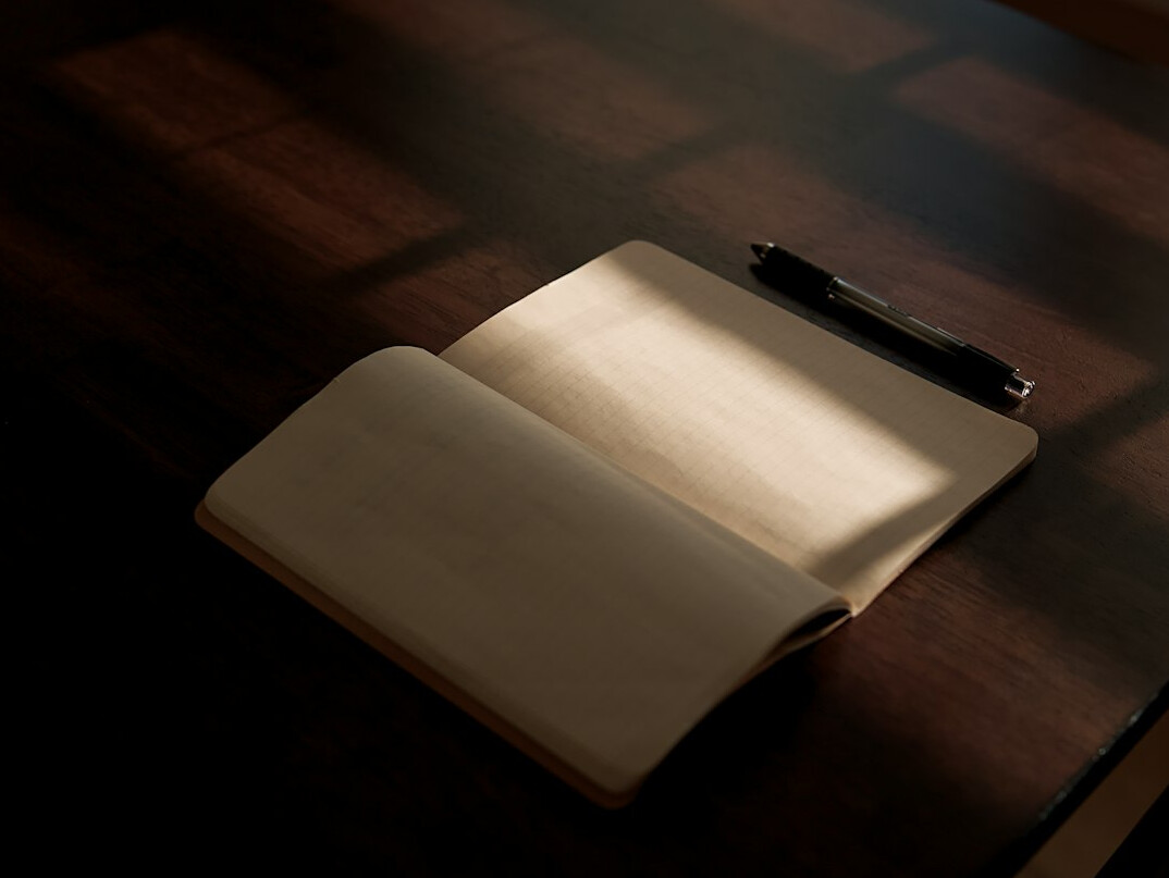 notebook with detective notes